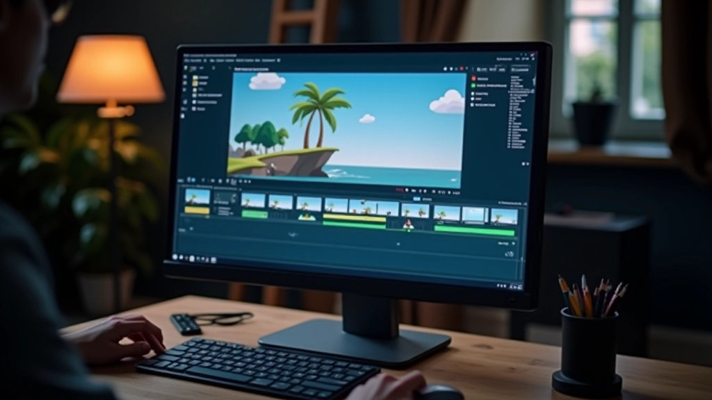 Schermo di computer che mostra software di animazione con timeline e fotogrammi chiave